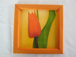 Decoupage tulipános fali kép