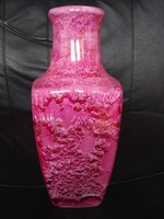 Hollóházi lila lüszter márvány mintás váza - RITKA !