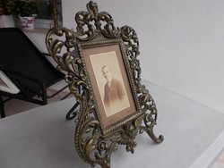 Puttós angyalos fénykép.tükör keret,bronz,26x40 cm(12x19)