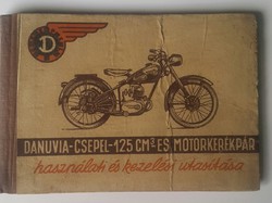Danuvia-Csepel -125cm-es motorkerékpár használati és kezelési utasítása 1956 hátsó borító hiányos 
