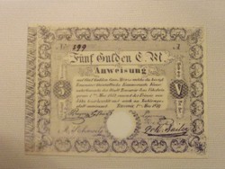 Temesvár 5 gulden 1849 MÁSOLAT