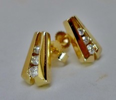 Szépséges art deco 0.14ct gyémánt  arany fülbevaló