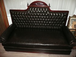 Gyönyörű, valódi marhabőr antik ónémet kanapé / szófa szép és stabil állapotban