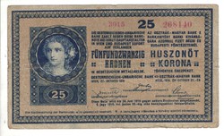 25 korona 1918 hullámos hátlap 1.