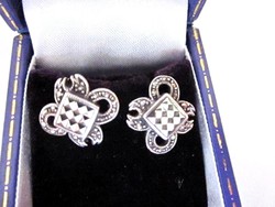Sterling Silver marcasite  gorgeous stud  earrings, hallmarked