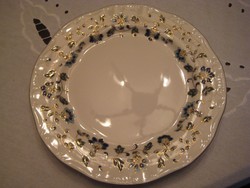 Zsolnay kék virágos , lapos  tányér  ,kidomborodó kézi festéssel   , 247 mm