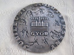Győr jubilee sports competition 1271 -1971. 15.5 X 05 cm commemorative plaque
