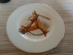 Angol porcelán lovas dísz tányér