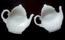 Hollóházi fehér tea filtertartók párban
