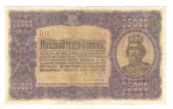 25000 korona 1923 3. Ritka