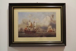 Migneco&Smith: 'Tarfalgari csata' és 'British Indiaman' kettő darab magas színvonalú hajós nyomat