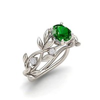 KIÁRUSÍTÁS! 925-s töltött ezüst gyűrű, smaragd kristállyal
