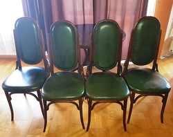 Thonet garnitúra, 4 db szék és nagyméretű kerek asztal együtt