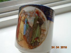 Dante és Beatrice egy 19 sz.szignós angol festmény nyomatával nagyon ritka Birodalmi mokkás csésze