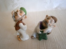 Nagyon szép állapotú Herendi porcelán törpe figura: Hapci és Szundi