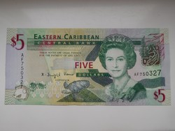 Kelet Karibi államok 5 dollár 2008 UNC