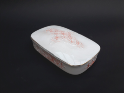 Hollóházi retro porcelán doboz - ékszertartó, cukortartó