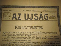 KUK FERENC JÓZSEF CSÁSZÁR KIRÁLY TEMETÉS KORABELI ÚJSÁG TUDÓSÍTÁS 1916