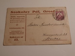 Szokolay Pál Orosháza futott Levelezőlap 1929