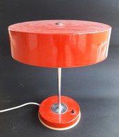 Retro szarvasi fém piros lámpa - asztali, íróasztali lámpa - működőképes