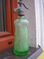 Régi zöld fejazonos  szódásüveg  eladó