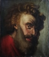 Antik, XVIII-XIX.századi Mózes portré Rembrandt után.56x48cm.Nem kivágott darab!!! Eredeti portré! 