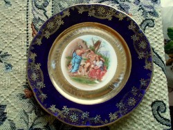 Altwien  (méhkas) jelzéssel antik jelenetes porcelán  tányér 18 cm 