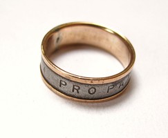 R! Acél/arany Pro Patria gyűrű!