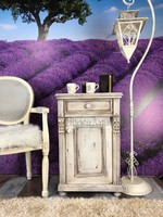 Provence bútor, antikolt fehér éjjeli szekrény. 