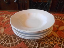 Zsolnay barokk, fehér mély tányérok 6 db 