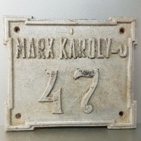 "Marx Károly-u. 47" házszám fémtábla (674)