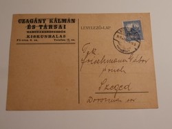 Czagány Kálmán Kiskunhalas futott Levelezőlap 1931