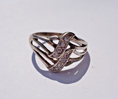 8 köves áttört mintás ezüst gyűrű