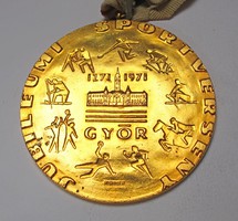 Nemzetközi lovasverseny aranyérem.Jubileumi Sportverseny Győr 1271-1971