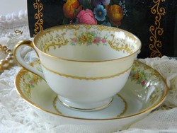 Noritake Japanese luxury porcelain bowl and cup from 1933, breakfast set, cream