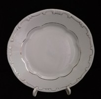 Zsolnay "Stafir" fehér arany tollazott lapos tányér