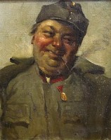 BARDÓCZ DEZSŐ /1880 - 1944/:Katona/Svejk?/portré,1917