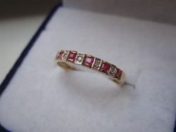 valódi rubin és gyémánt köves arany gyűrű 