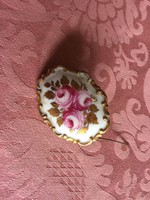 Rosenthal porcelán rózsás aranyozott bross