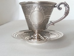 Gyönyörű régi ezüst csésze aljjal 