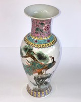 Porcelán kínai váza páva mintával - 30,5 cm
