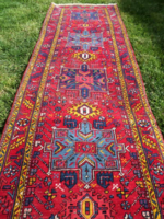 Antik Iráni Heríz gyönyörű  értékes csomózású gyapjú szőnyeg! 330cmx93cm