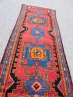 Antik Kazak Szignózott gyönyörű értékes csomózású gyapjú szőnyeg! 297cmx107cm