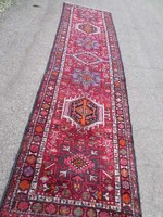 Iráni Heríz gyönyörű  kézi csomózású gyapjú futó szőnyeg! 347cmx92cm
