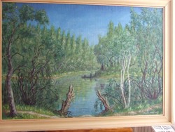 Bogács Dezső gyönyörű festmény, tájkép Bogács Dezső gyönyörű festmény, tájkép