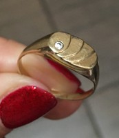 14 karátos 1 köves női arany pecsétgyűrű