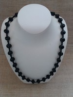 Black long onyx necklace