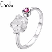 Opening rose ring can be adjusted with a small purple stone!