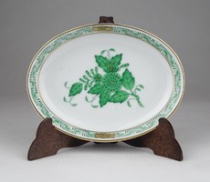 0X026 Zöld Apponyi mintás Herendi porcelán hamutál