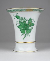 0X025 Zöld Apponyi mintás Herendi porcelán váza
